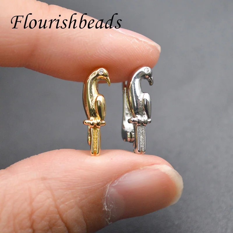 30pcs/lot 12x18mm Gold Rhodium Plating Anti Rust Bird Shape Earring Hooks for Jewelry Making Supplier