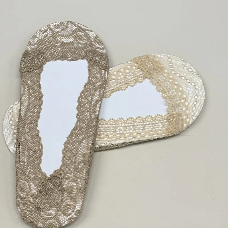 Lace Trimmed Invisible Socks For Women Breathable Skin Friendly No Show With Elegant Lace Design