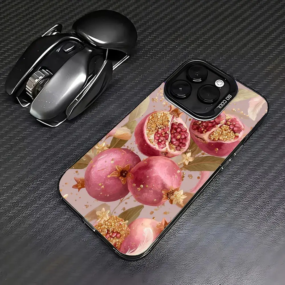 

Red pomegranate case for iPhone 16 15 14 13 12 11 Pro/ Max/Plus shock-proof rear cover anti-fingerprint