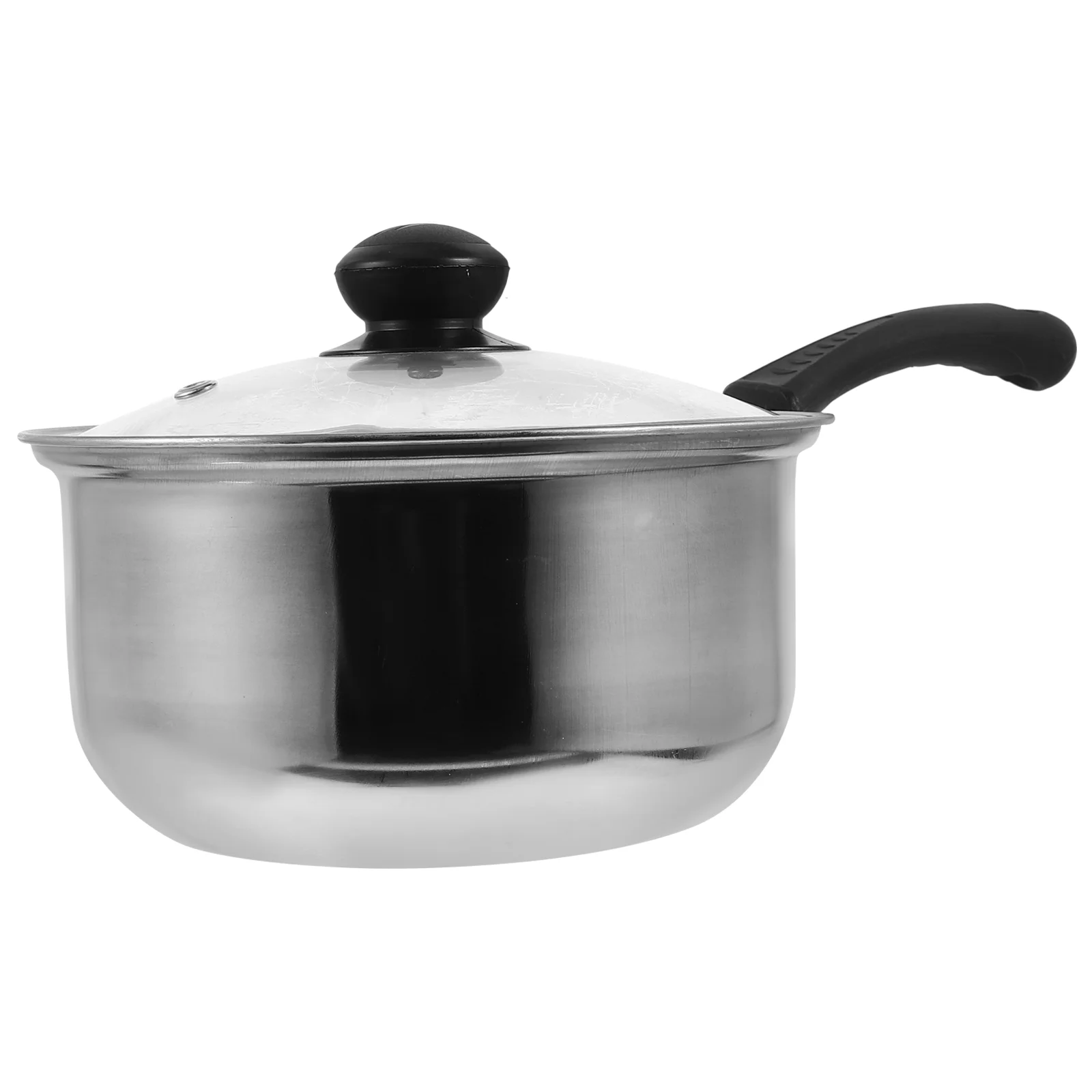 

Milk Jug Single Handle Small Pot Baby Kettle Instant Noodles Stainless Steel Saucepan with Lid