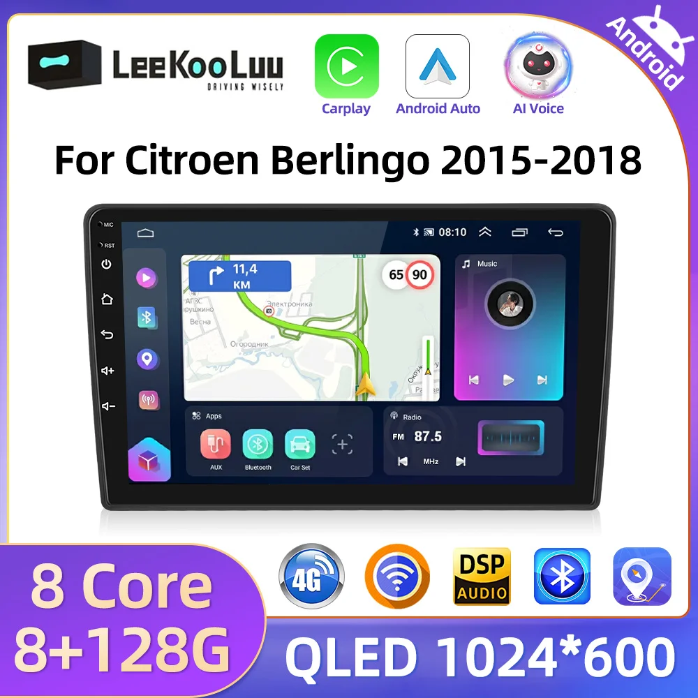 LeeKooLuu Android Auto Radio Wireless Carplay For Citroen Berlingo 2015-2018 (left drive) Android Car Multimedia Player GPS Wifi