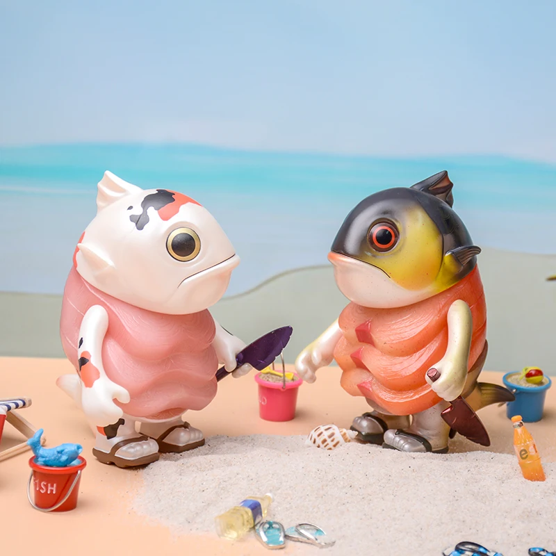 [متوفر] شخصيات Moyashi Shachou "السلسلة المائية" الأصلية - Tuna Senpai، مقتنيات الحوت القاتل والسلمون