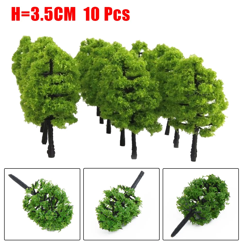 10pcs Model Trees Train Railroad Layout 3.5CM HO OO Scale Diorama Wargame Landscape Park Scenery Miniature Tree Decoration