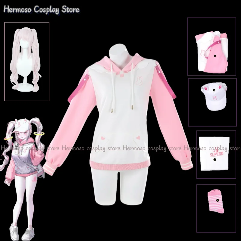 

Alice Cosplay Costume Wig Uniform Halloween Carnival Party Christmas Play Role Clothes Clothing Pink Casual Hoodies