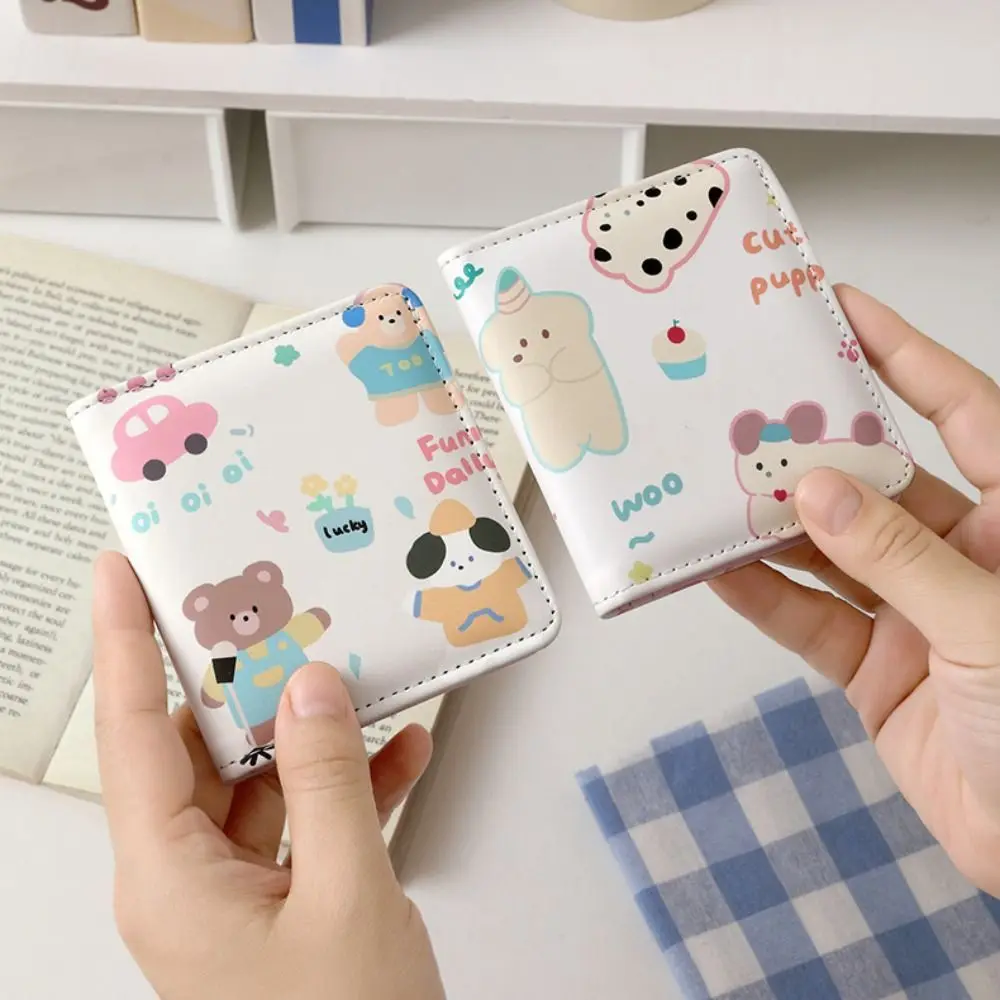 PU Leather Kawaii Wallet Portable Cartoon Money Bag Mini Business Card Case Portable Cute Coin Purse for Women
