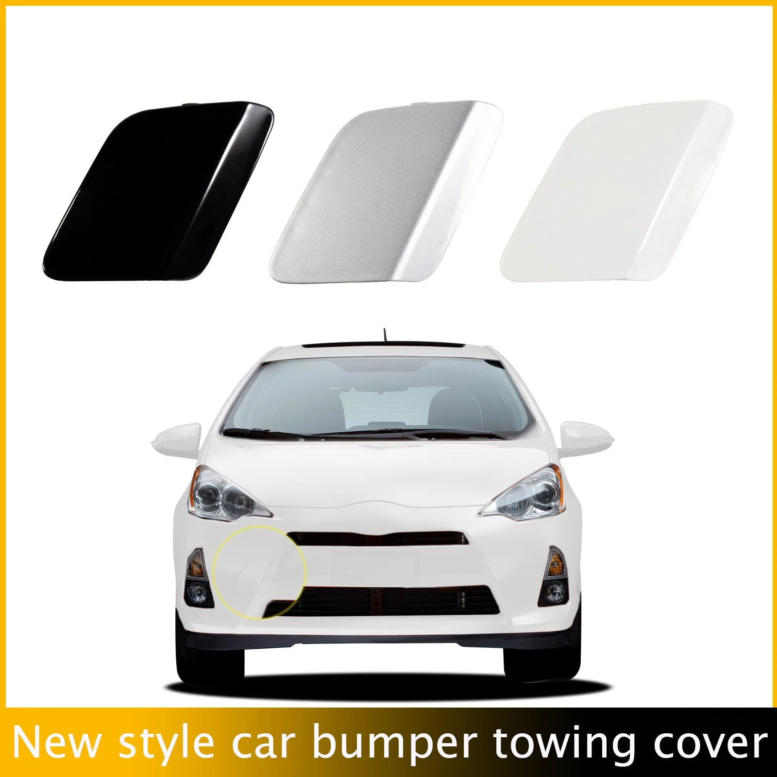 

Front Bumper Tow Hook Cap Towing Eye Cover For Toyota Prius C Aqua 2012 2013 2014 652127-52941 52127-52540 Trailer Cover Cap