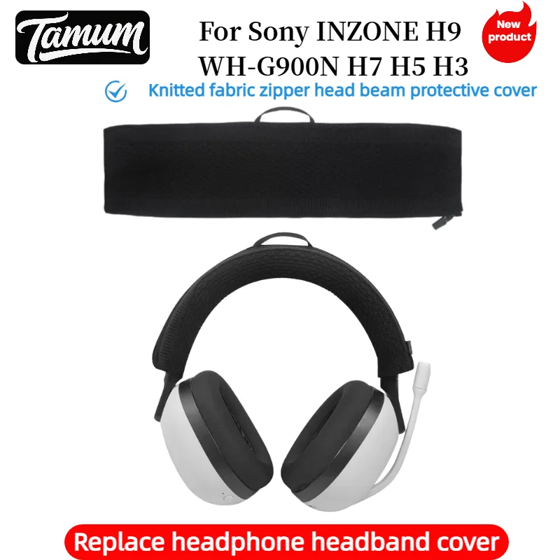 Чехол на голову TAMUM для Sony INZONE H9 WH-G900N H7 H5 H3, дышащая сетчатая тканевая молния для наушников Чехол на голову TAMUM для Sony INZONE H9 WH-G900N H7 H5 H3, дышащая сетчатая тканевая молния для наушников