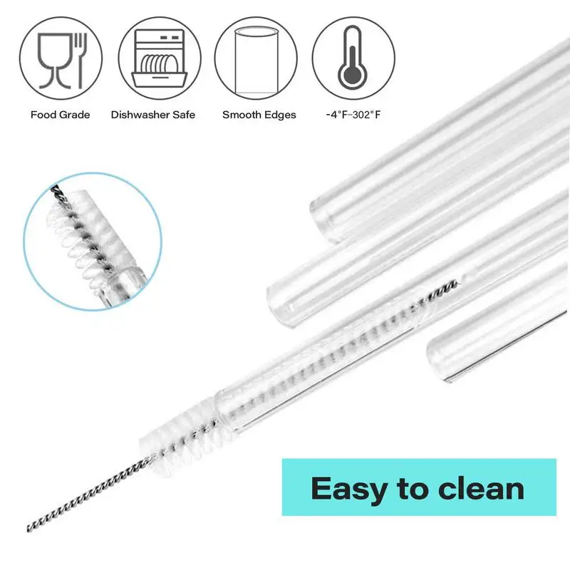 Water Bottle Straw Replacement Reusable Straws For 1/Half Gallon Water Bottle With 2 Cleaning Brushes 4 Cuttable Straws