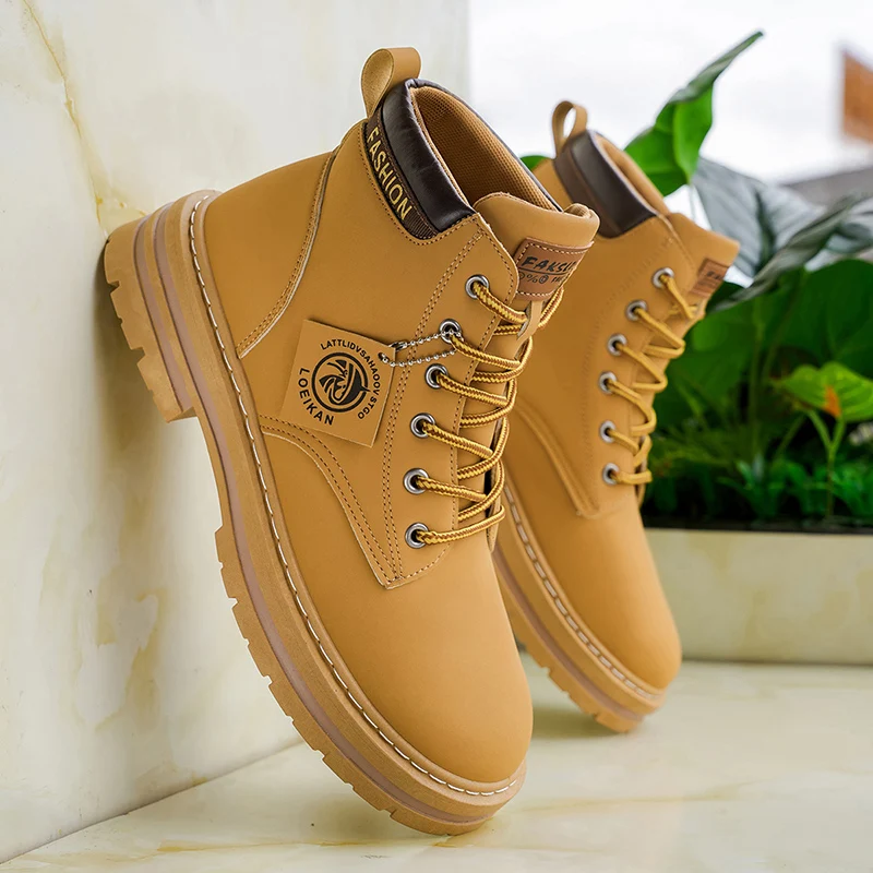 أحذية رجالية كلاسيكية جديدة موديل 2025 متوسطة القطع - نعل سميك، برباط، طراز خارجي مع ملحقات