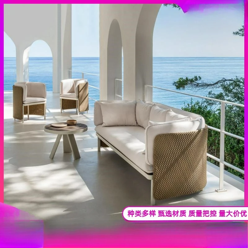 

Customizable outdoor sofa balcony patio rattan chair furniture combination