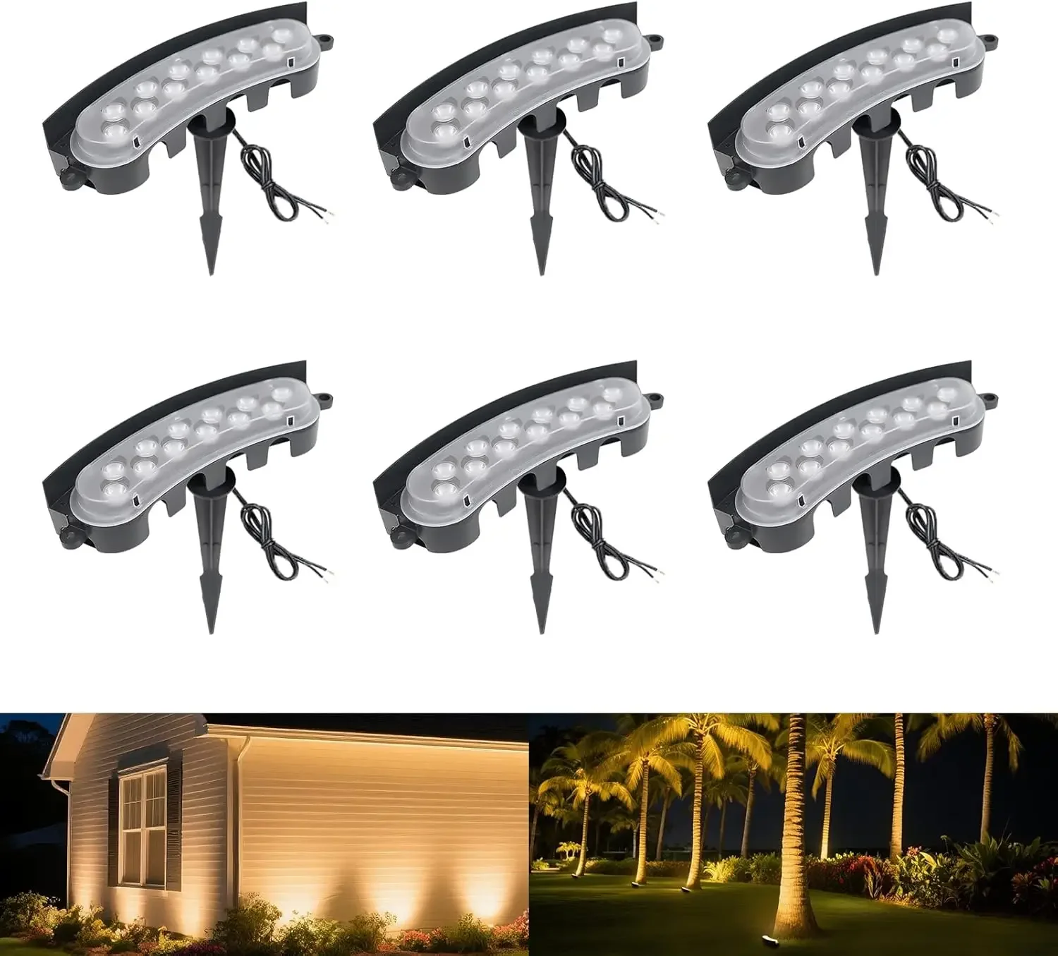 Low Voltage Flood Lights, 12W LED Uplighting Outdoor, Wired Spot Lights Outdoor, 24V Floodlights for Tree Wall House, Aluminum