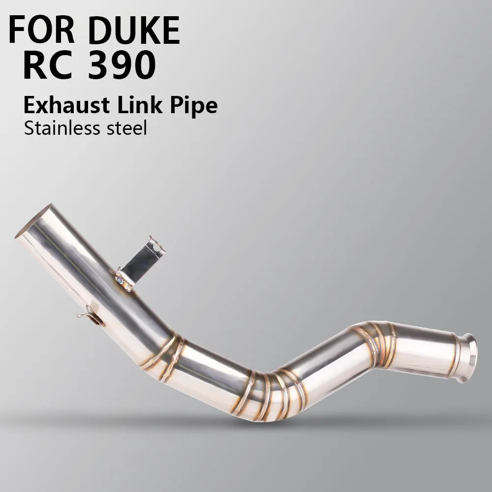 For DUKE390 RC390 DUKE RC 390 Motorcycle Escape Modify Stainless Side High Position Exhaust Middle Link Pipe 51MM Interface Tube