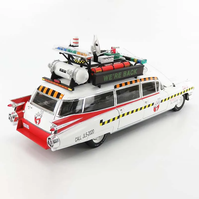 1:18 Scale Fine Version Ecto 1A Car Model Metal Diecast Vehicle Toy for Adult Collection Gifts Souvenir