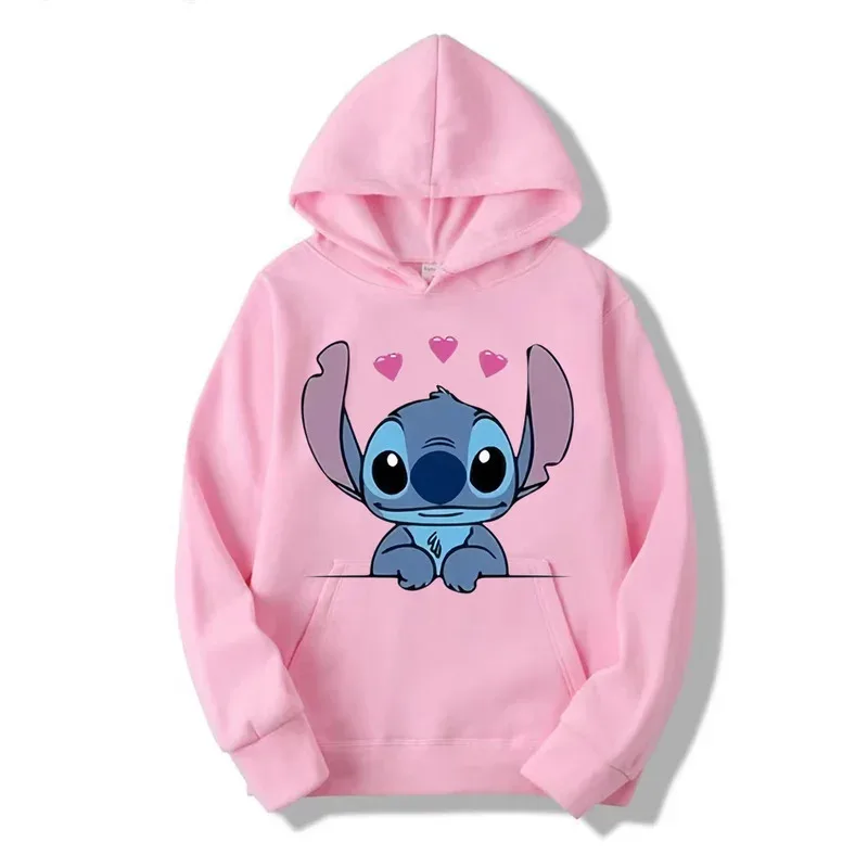 

Halloween Costumes Women Warm Winter Jacket Women Disney Lilo & Stitch Pattern Sweatshirt Harajuku Style Women Oversized Hoodie