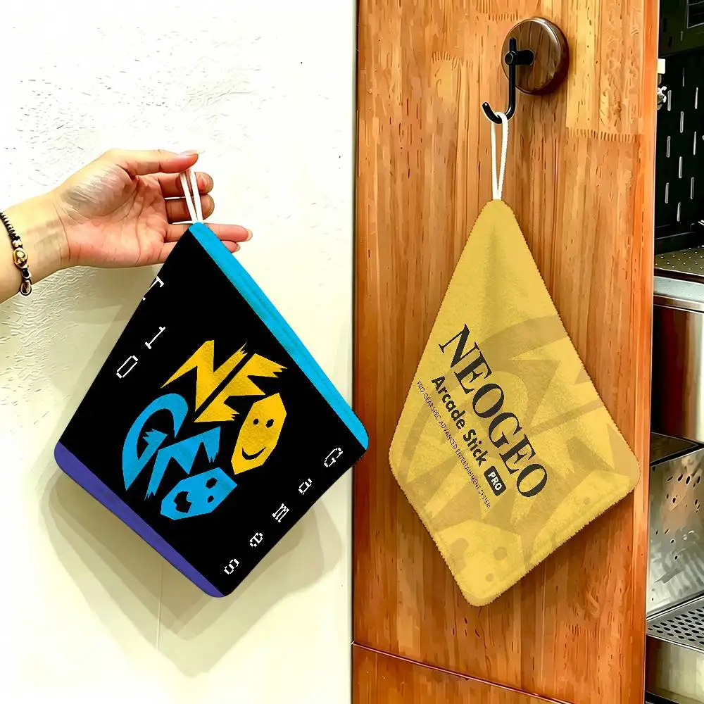 S-SNK N-Neogeo Neo Geo Polyester Cotton Daily Towel, Hanging Kitchen Hand Wiping Cloth, Durable for Whole House Use