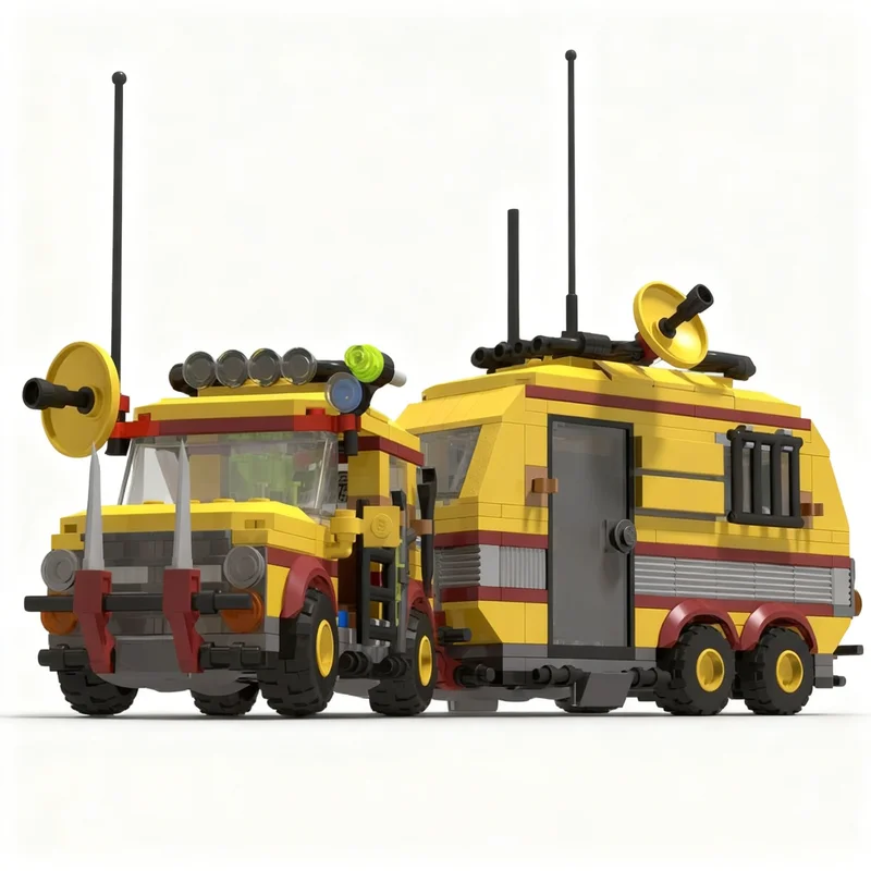 492 elementy MOC Dino Mobilny Laboratorium Badawcze Dinozaurów Model Klocki Zabawka Architektura Prezent na Boże Narodzenie DIY Kreatywna Pomysł Edukacyjny