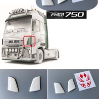 2pcs ABS Plastic Front Spoiler and Stickers Decorate for 1/14 Tamiya RC Truck Tipper VOLVO F16 750 56360 Car DIY Toy