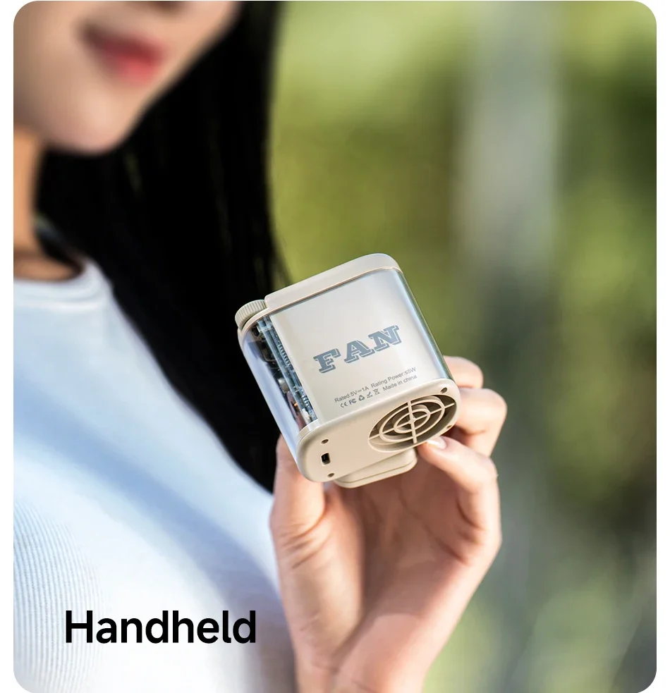 Wearable Hands Free Waist Fan Clip On USB Rechargeable Strong LED Light Digital Display Portable Mini Outdoor Personal Fan