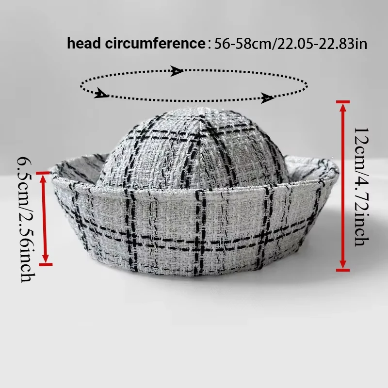 Topi Baret Tweed Vintage Baru Gaya Pelaut Jepang Serbaguna Topi Gaya Angkatan Laut Wanita Musim Dingin Fashion Pesta Topi Bucket Hangat Topi Perawat