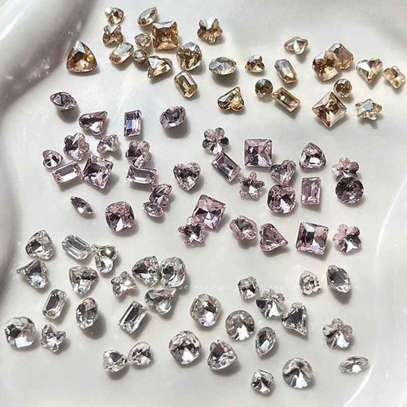 

Блестящие хрустальные сердца, капли воды, бабочка, цветок, квадратный геометрический циркон, стразы, аксессуары для дизайна ногтей, украшения, инструменты