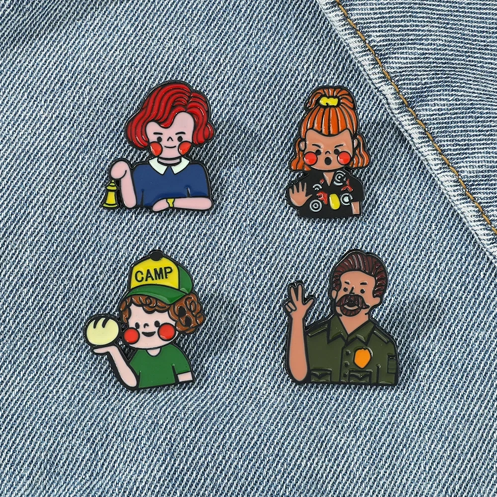 Japanese Anime Lapel Pins Cute Manga Avatar Enamel Badges For Backpacks Eddie Munson Stranger Things Brooches For Women Friends