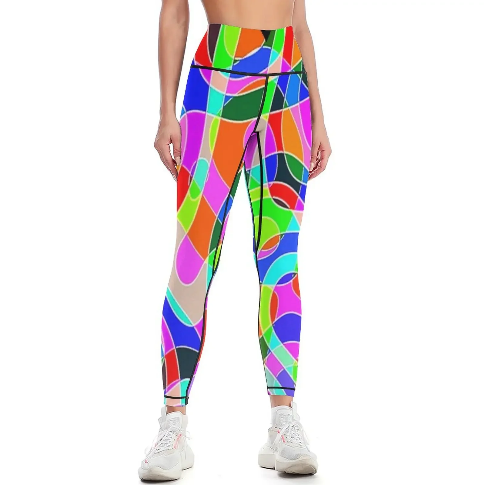 

Neon Glow Black Light Lava Lamp Rave Heart Leggings for girls high waist for fitness sporty woman gym Womens Leggings