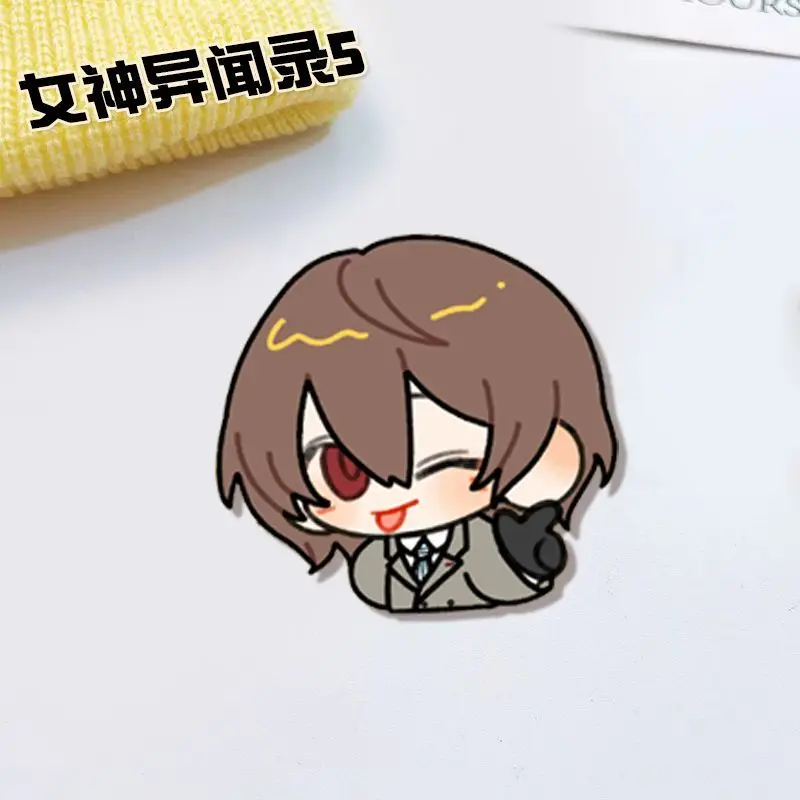 Anime Akechi Goro Brooch Amamiya Ren Acrylic Badge Cartoon Pins DIY Decoration Backpack Clothes Accessories