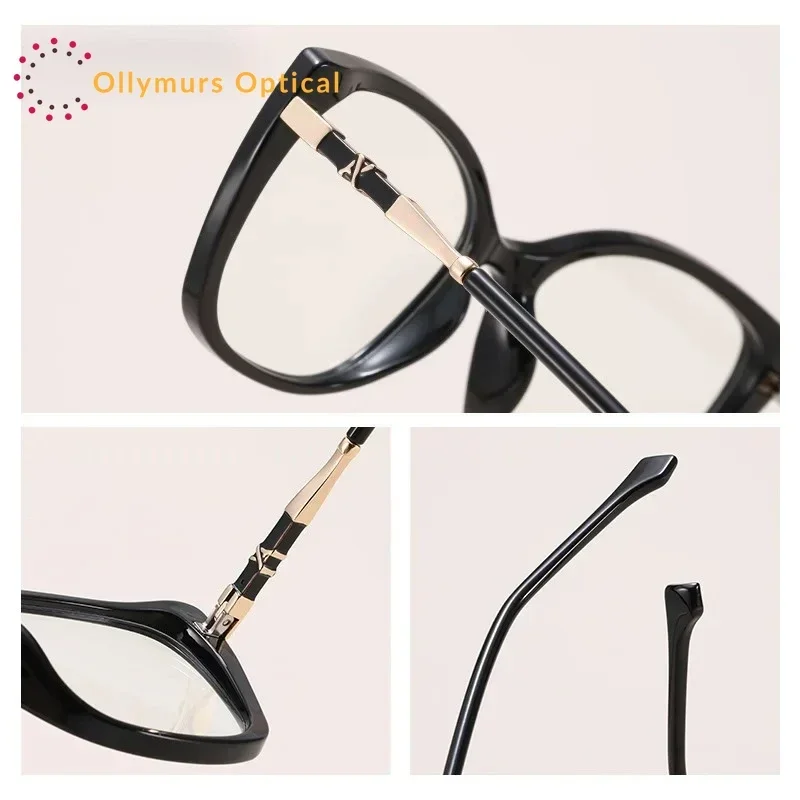 Ollymurs New Light Reading GlassesAnti-BlueCat's Eye Fashion Personalized Design  Customizable Large Frame  Women's Prescription