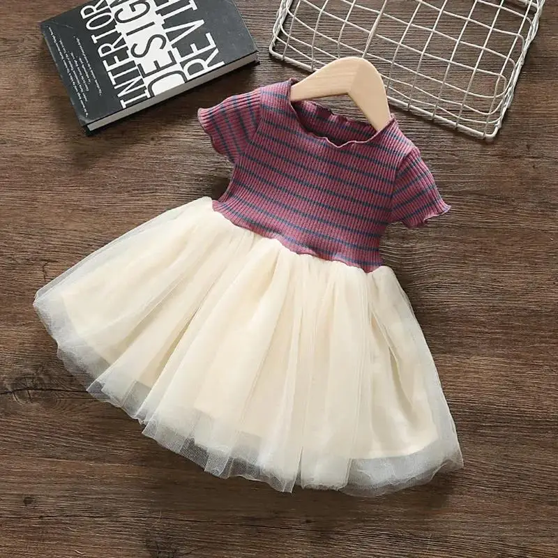 Girls' Princess Skirt Summer Dress New Children's Korean Style Fashion and Beautiful Puff Dress Kids Cute Dress