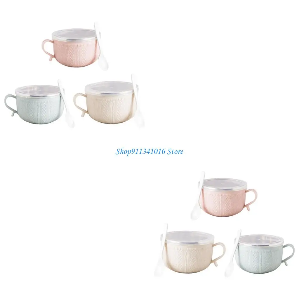 

Ланч-бокс Набор мисок для лапши рамэн с ручкой, контейнер для еды с крышкой и ложкой