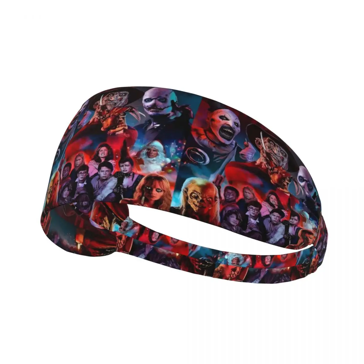 

Custom Halloween Horror Movie Gym Headband for Running Non Slip Elastic Film Freddy Krueger Moisture Wicking Sweatband Men Women