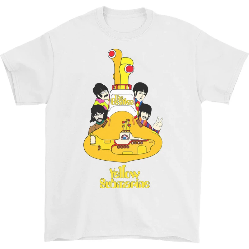 Yellow Submarine The Beatles Band T-Shirt 100% Cotton Graphic Tee Men Women Summer Streetwear