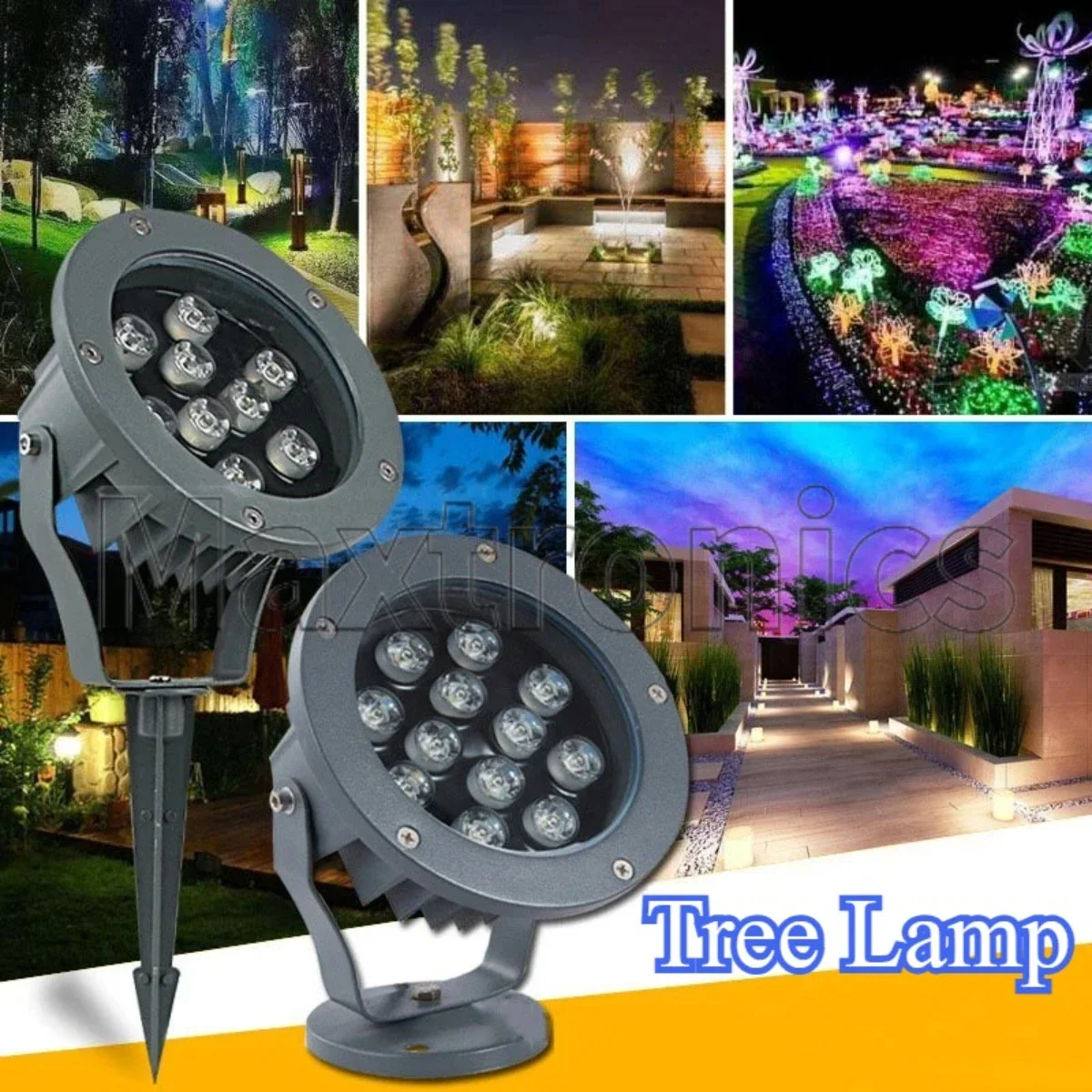 LED Garden Light Outdoor LED Waterprof Lawn Lamp 3/6/9/12/18/24/36W Landscape Spike Bulb IP65 Garden Path Spotlight Flood Lights