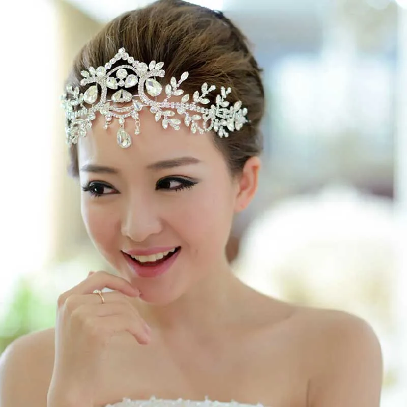 Bride Tiara Head Chain Hair Jewelry Frontlet  Great Accessory And Decoration For Girls Wonderful Gift For Female Friends