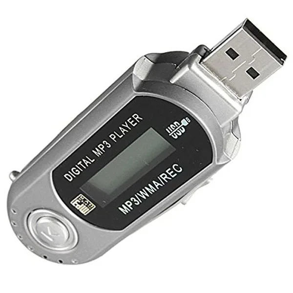 

4GB Portable Digital Mp3 Player Compact 1.3-Inch LCD Screen USB Flash Drive Fm Radio Recording Silver Digital Mp3 Player