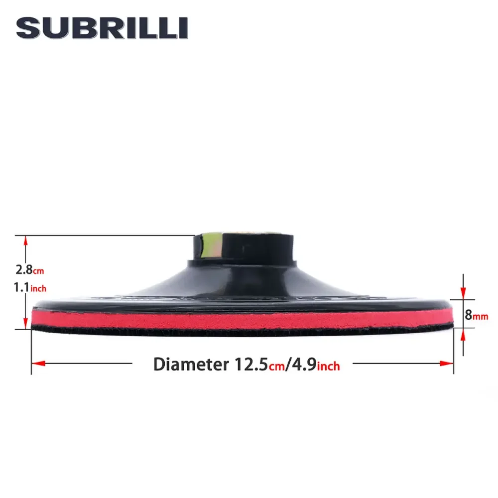 SUBRILLI 5 Inch Foam Plastic Backing Pad M14 5/8-11 Sanding Disc Backer For Angle Grinder Buffing Pads Polishing Wheel Adhesive