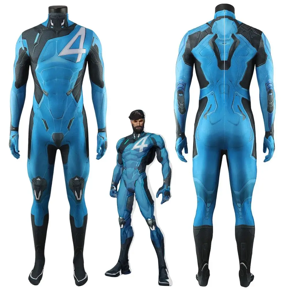 

Adult Fantastic Four Cosplay Costume Disguise Adult Men Jumpsuit Bodysuit Fantastic 4 Superhero Outfit Halloween Carnival Suit