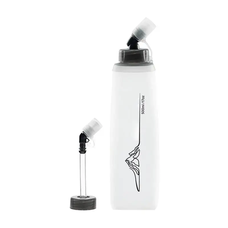 

Soft Water Bottle Portable Folding Drink Bags Reusable Water Bottle 500ml Outdoor Sports Accessory Foldable Hydration Flask With