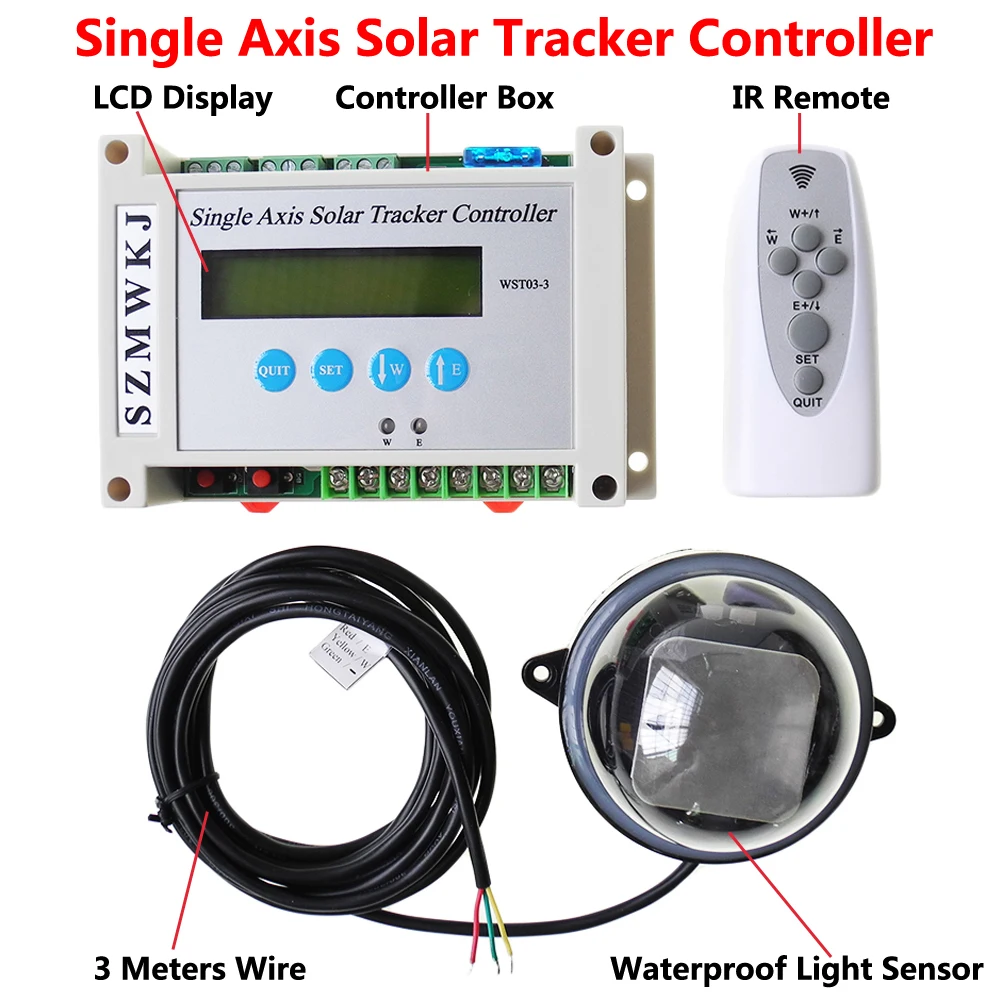 Imagem -02 - Painel Solar Tracker Kit Completo da Única Linha Central250 mm 10 Atuador Linear & Controlador Eletrônico do Lcd & Remoto para o Seguimento da Luz Solar