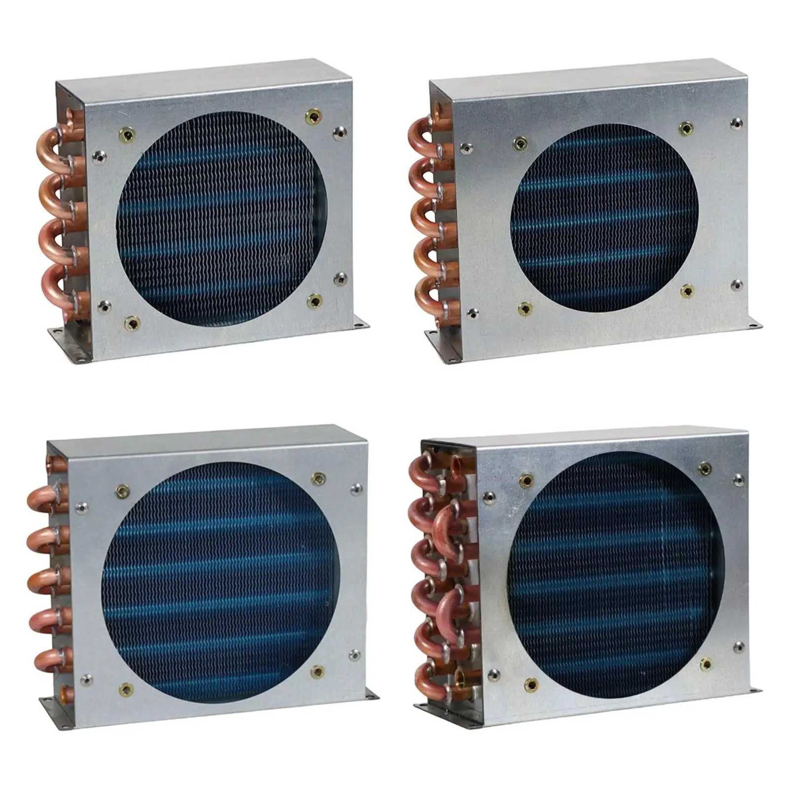Condenser for Refrigerator with Shell Small Aluminum Fin Copper Tube Compact Cooling System Heat Exchanger for Equipment DIY