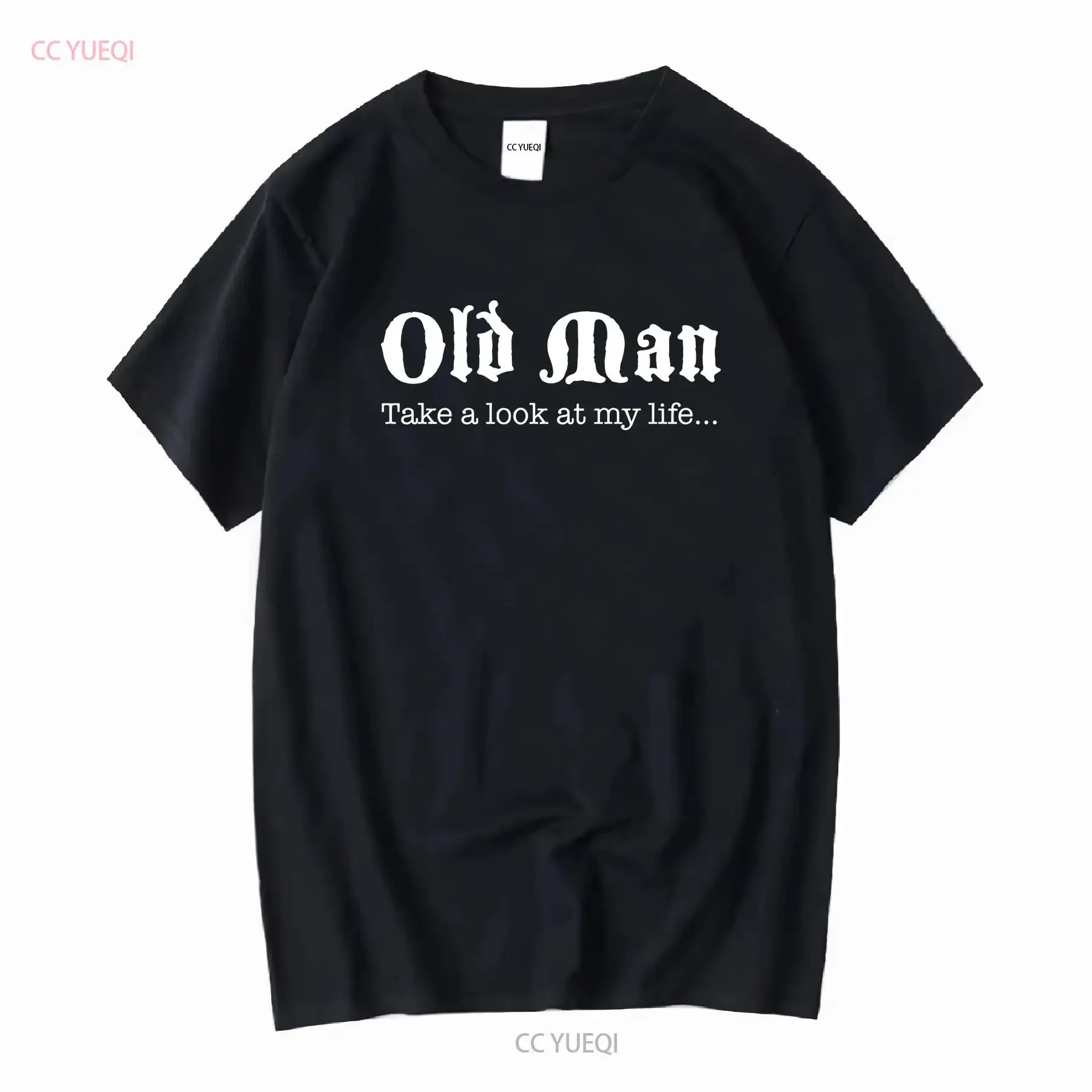 Mens Old Man Take A Look At My Life Neil Young Inspired Rock T Shirt vintage Washed Slightly Versatile Casual fashion