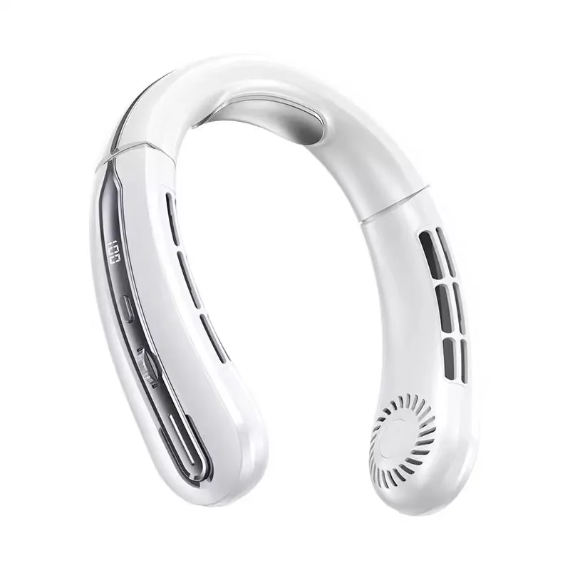 8コアアイスネックファン - 50dBサイレントウェアラブルAC、48時間ランタイム3秒の急速冷却技術、ジム/旅行用 無限速度調整