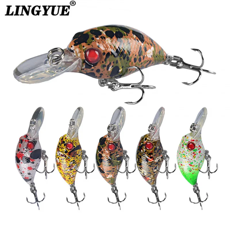 

Набор из 5 микро-приманок 4,5 см 3G Rock 'n' Roll Little Fatty Crank Bait для рыбалки, искусственные приманки Luya