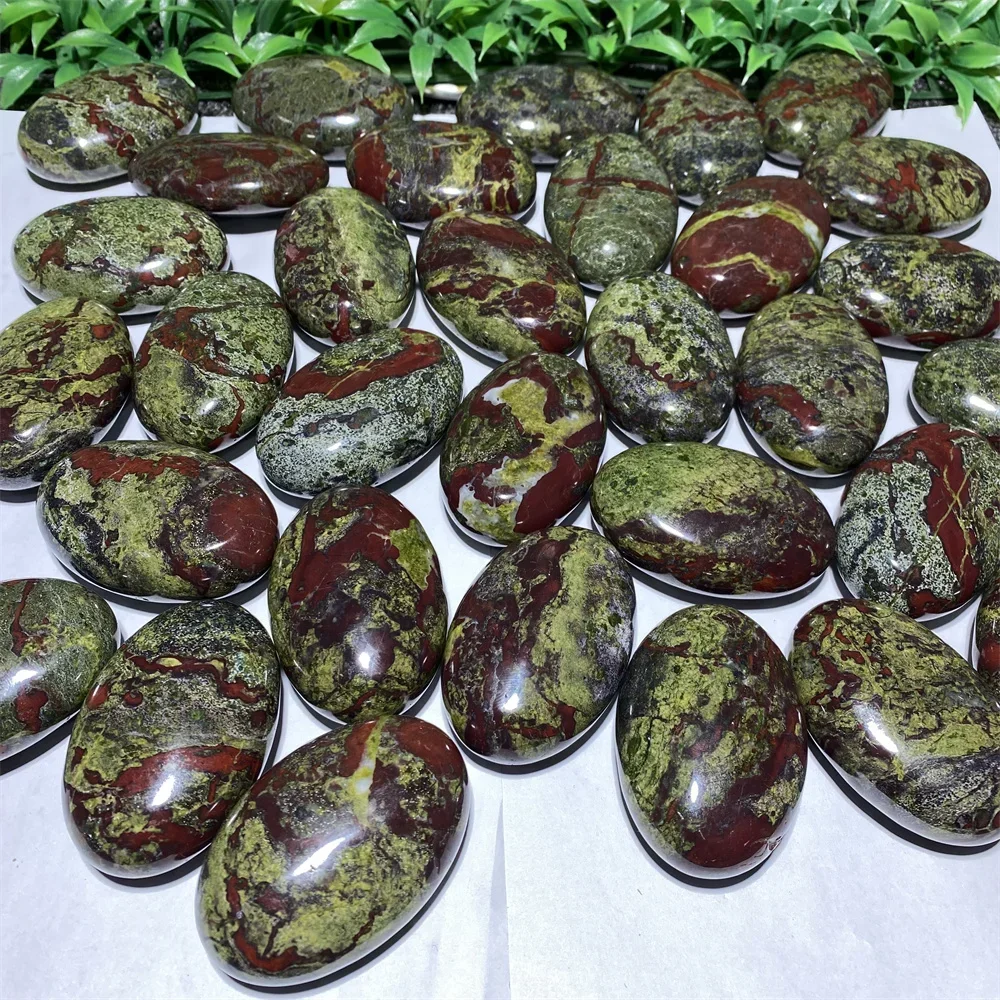 Natural Dragon Blood Stone Crystal Spiritual Energy Healing Mineral Palm Gemstones Home Craft Decoration Gifts 40*60mm