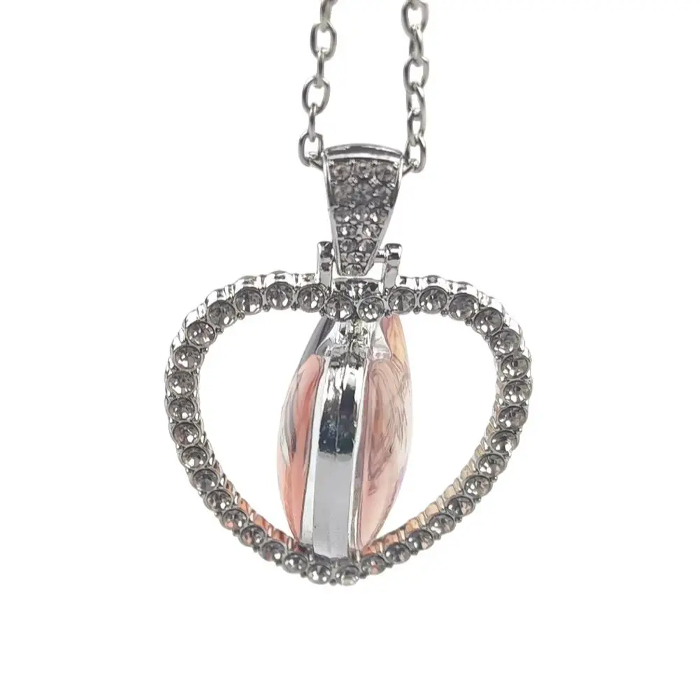 New Fashion Alien Stage Heart Locket Necklace Mizi Sua Till Ivan Hyuna Luka Double Sided Rotating Peach Heart Pendant Necklace