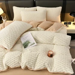 Winter Warm Plush Bedding Set Queen Duvet Cover 3/4 PC Suit Bed Sheet Comforter Quilt Cover Set Queen King Bedspread Pillowcases