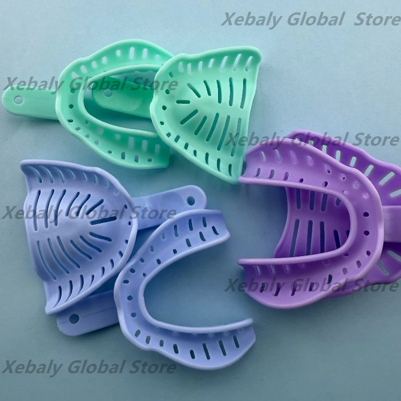 

60Pcs Disposable Plastic Dental Impression Holder Trays Full Mouth Removable Partial Mold Tray Dentist Tools Materials S/M/L