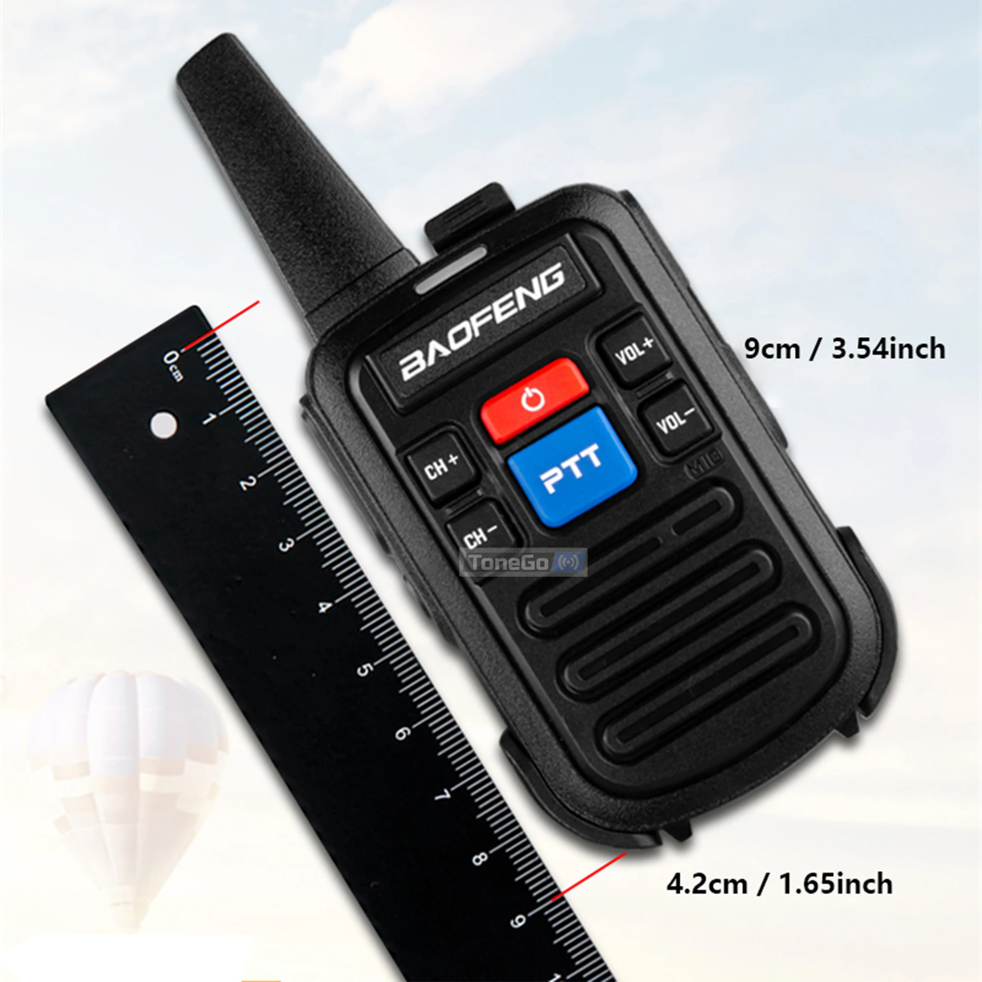 2/4 Buah Baofeng Mini Walkie Talkie BF-C50 Dual PTT UHF 400 ~ 480MHz Pengisi Daya Tipe C HF Transceiver Jarak Jauh Radio CB Ham Portabel