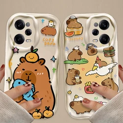 Cartoon Lovely Capybara 3D Wave Case For Xiaomi Redmi Note 13 12 Pro Plus 4G 5G 12S 11S 1110 10S 9 9S Redmi 14C 13C 12C A3 Cover