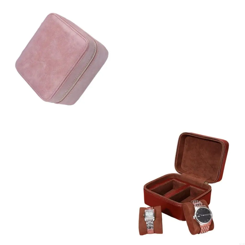 

Элегантный чехол для часов из искусственной кожи с 2 слотами, органайзер для часов, коробка для хранения часов, модный держатель